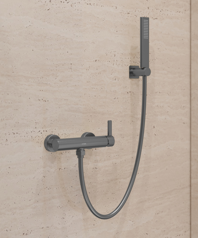 Mitigeur de douche mural Gun métal  - Fiumina