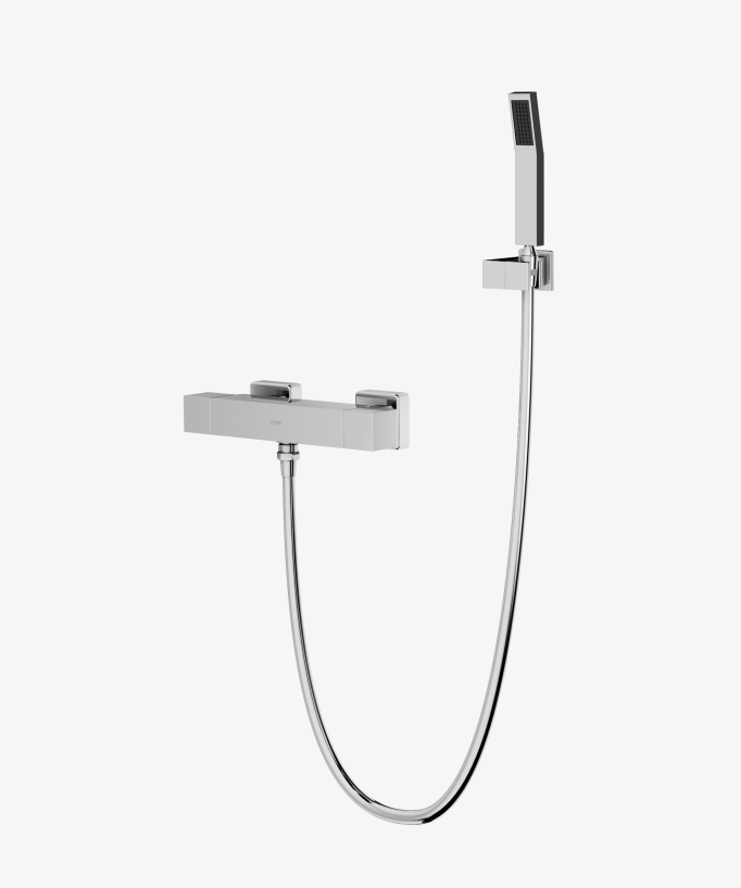 Mitigeur thermostatique de douche mural Chromé - Sirius