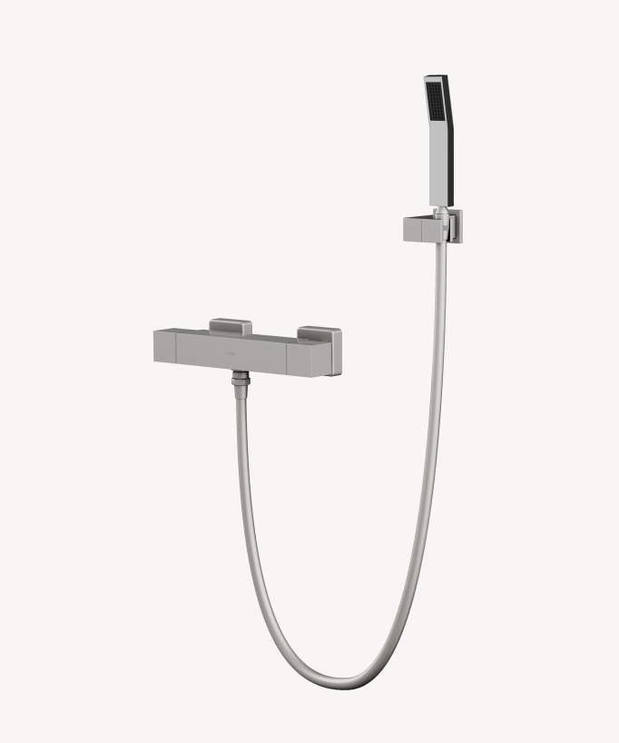Mitigeur thermostatique de douche mural Nickel brossé - Sirius