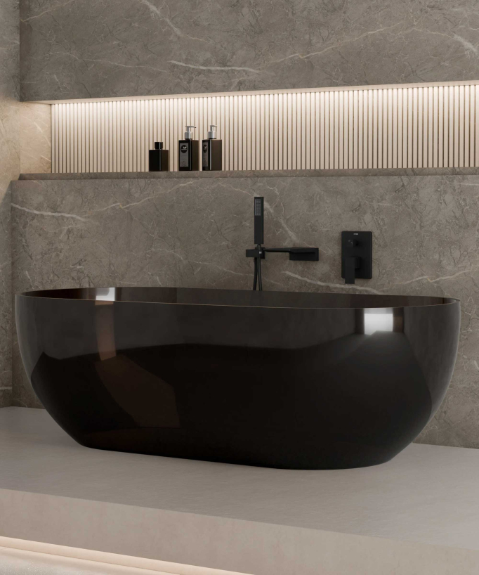 Mitigeur de baignoire à encastrer Noir - Thilia