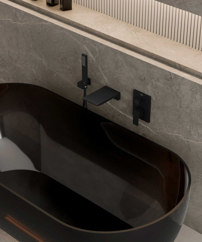 Mitigeur de baignoire à encastrer Noir - Thilia