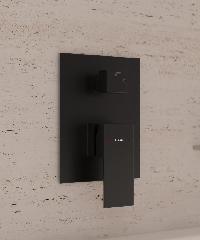 Robinet mitigeur cascade bain-douche à encastrer Noir - Sirius