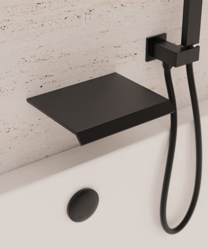 Robinet mitigeur cascade bain-douche à encastrer Noir - Sirius