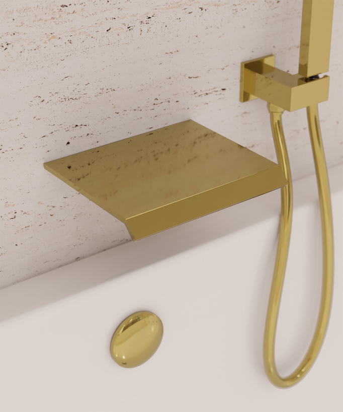 Robinet mitigeur cascade bain-douche à encastrer Doré - Sirius