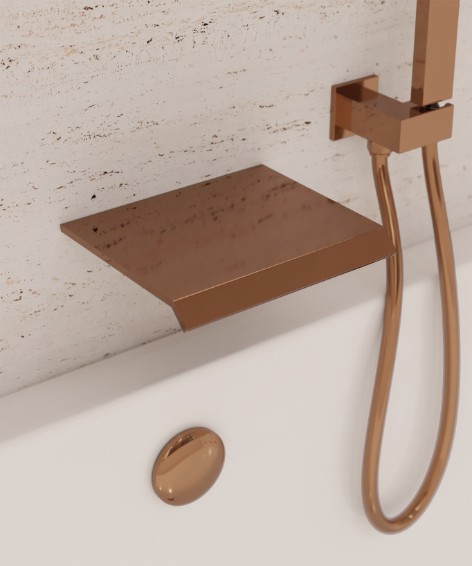 Robinet mitigeur cascade bain-douche à encastrer Or Rose - Sirius