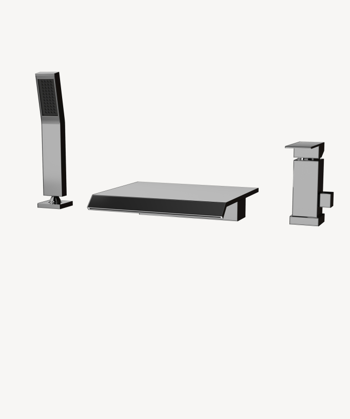 Mitigeur de bain cascade sur plage 3 trous Chromé - Sirius