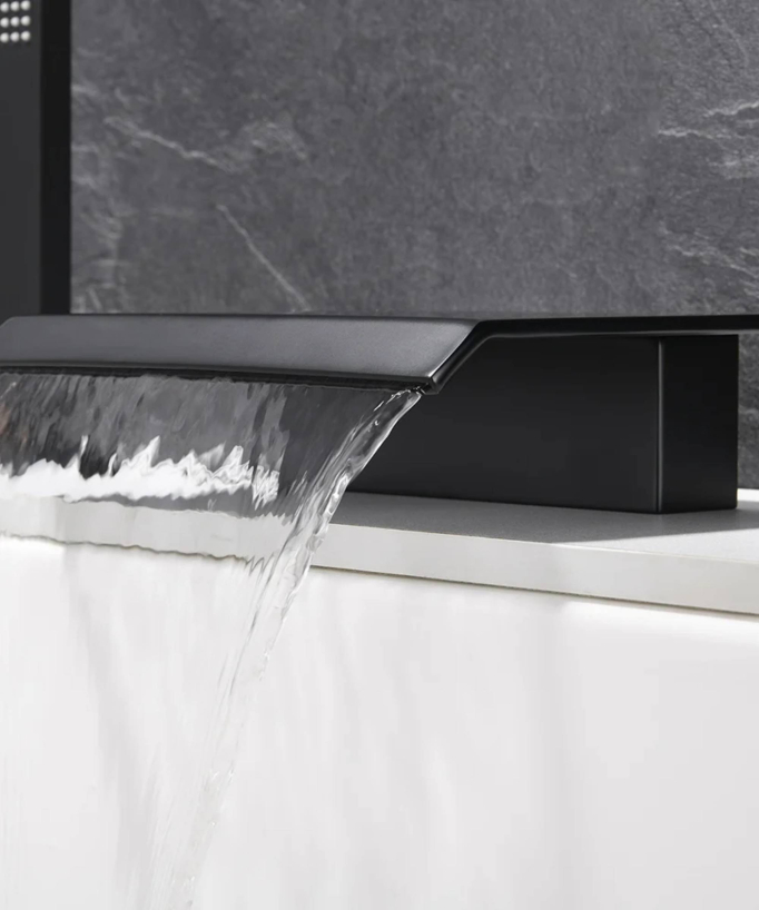 Mitigeur de bain cascade sur plage 3 trous Noir - Sirius