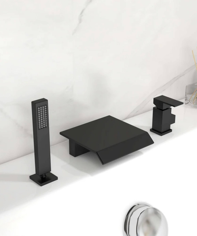 Mitigeur de bain cascade sur plage 3 trous Noir - Sirius