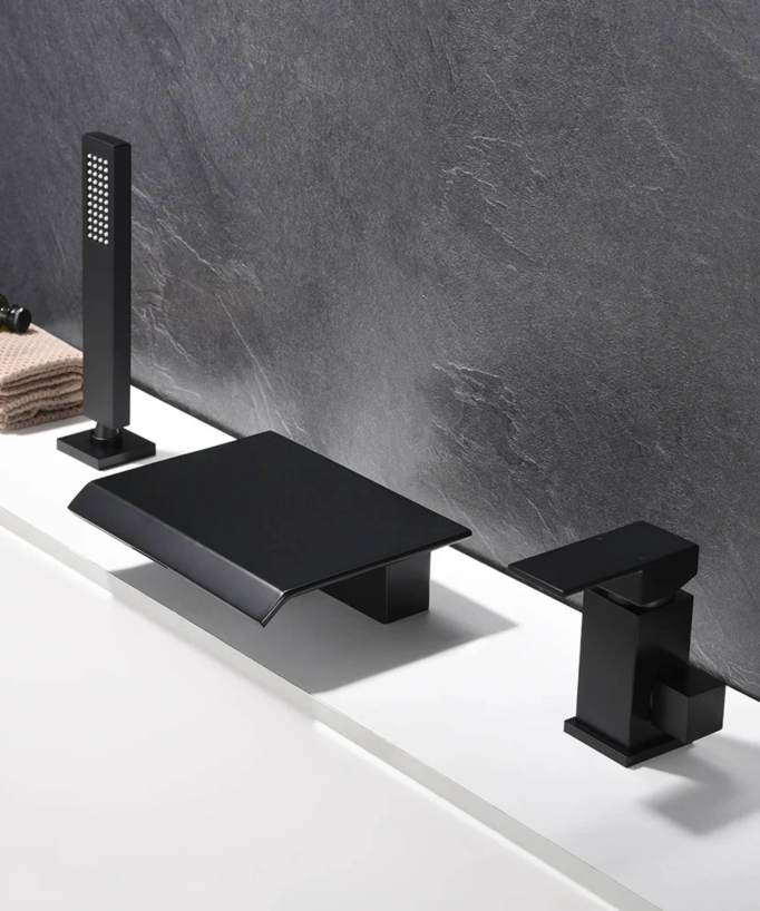 Mitigeur de bain cascade sur plage 3 trous Noir - Sirius