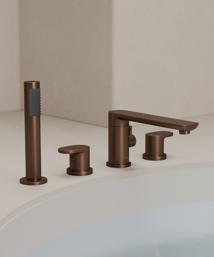 Robinet mélangeur bain-douche 4 trous sur plage - Nunki