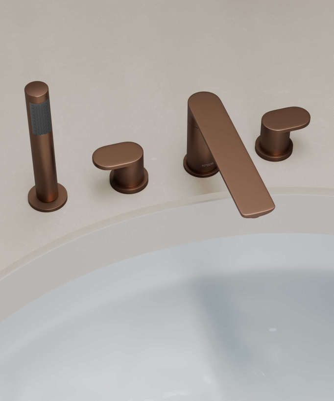 Robinet mélangeur bain-douche 4 trous sur plage - Nunki