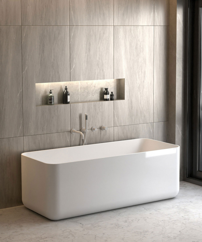Mitigeur de baignoire à encastrer 4 trous Blanc - Corbeau
