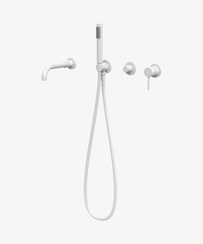 Mitigeur de baignoire à encastrer 4 trous Blanc - Corbeau