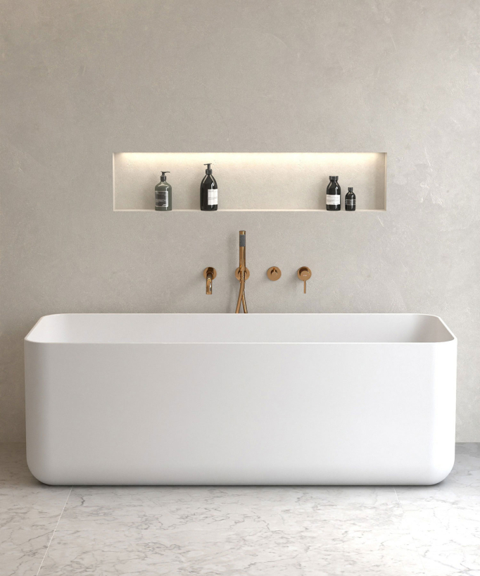 Mitigeur de baignoire à encastrer 4 trous Or rose - Corbeau