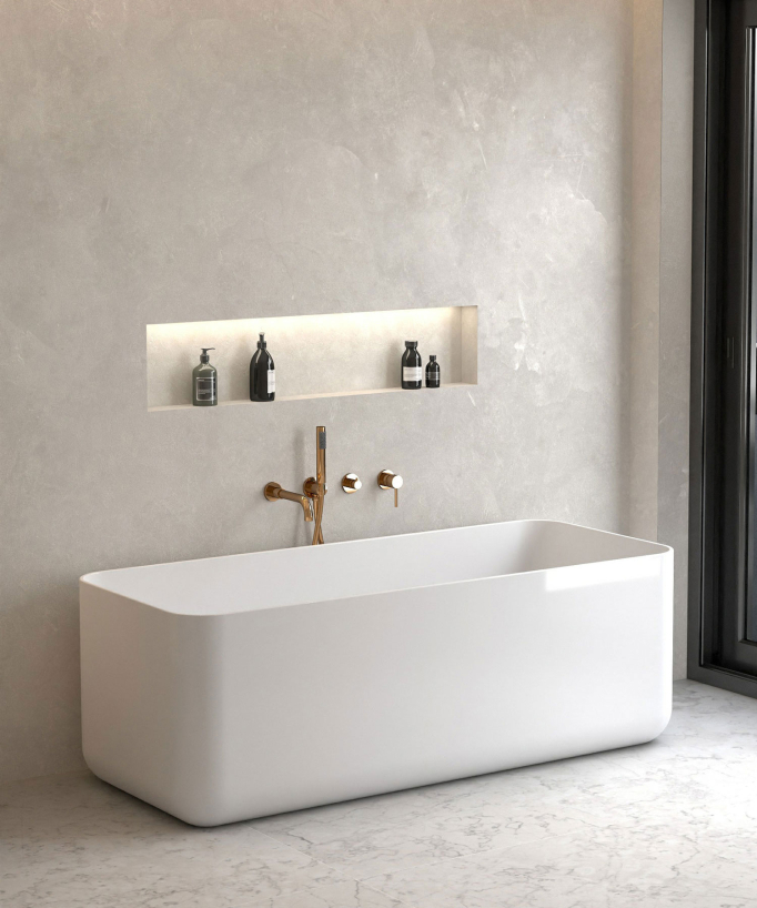 Mitigeur de baignoire à encastrer 4 trous Or rose - Corbeau