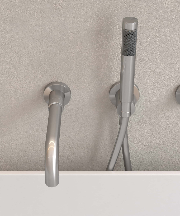 Mitigeur de baignoire à encastrer 4 trous Nickel brossé - Corbeau