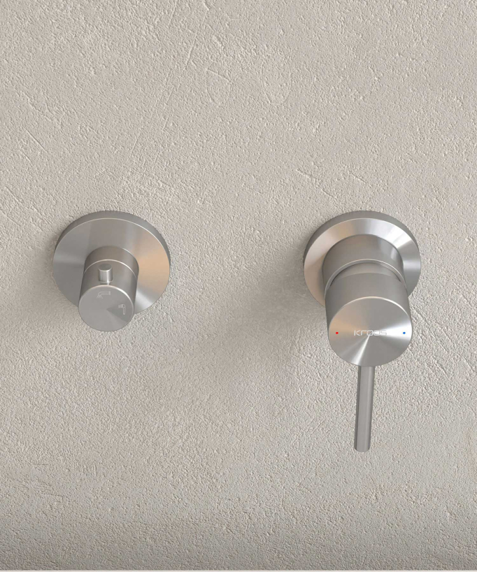 Mitigeur de baignoire à encastrer 4 trous Nickel brossé - Corbeau
