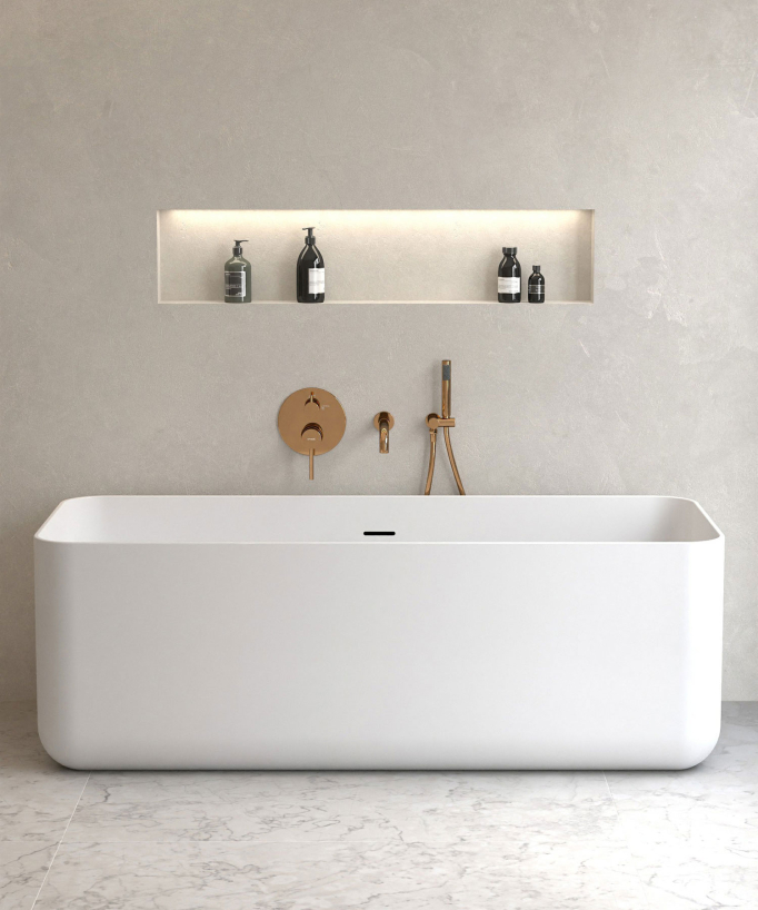 Robinet mitigeur de baignoire à encastrer Or Rose - Corbeau