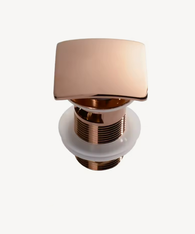 Bonde de lavabo carrée Or rose