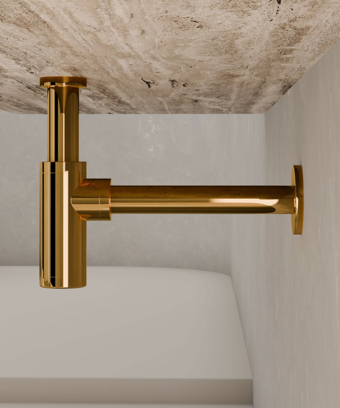 Siphon de lavabo - Doré