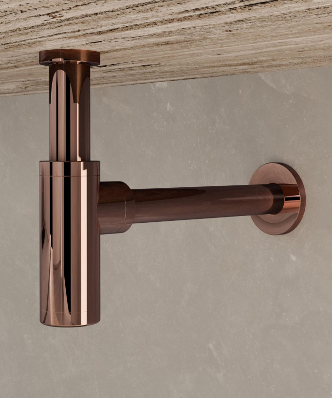 Siphon de lavabo - Or rose