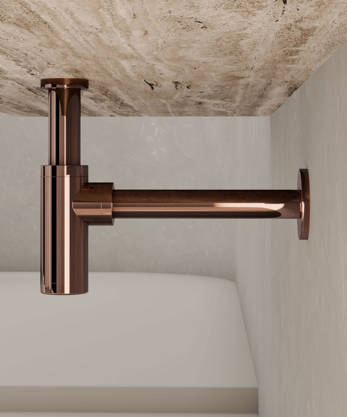 Siphon de lavabo - Or rose