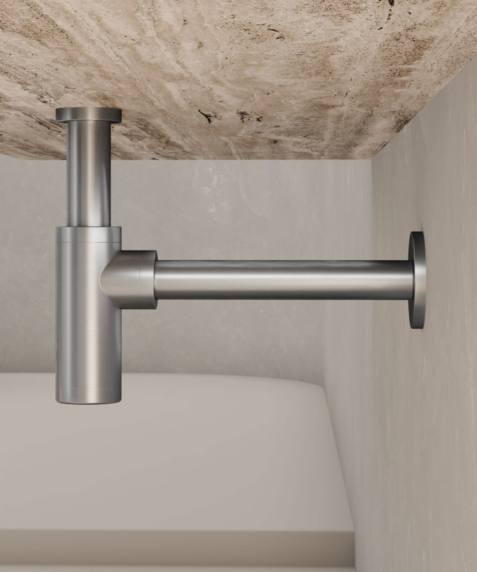 Siphon de lavabo - Nickel brossé