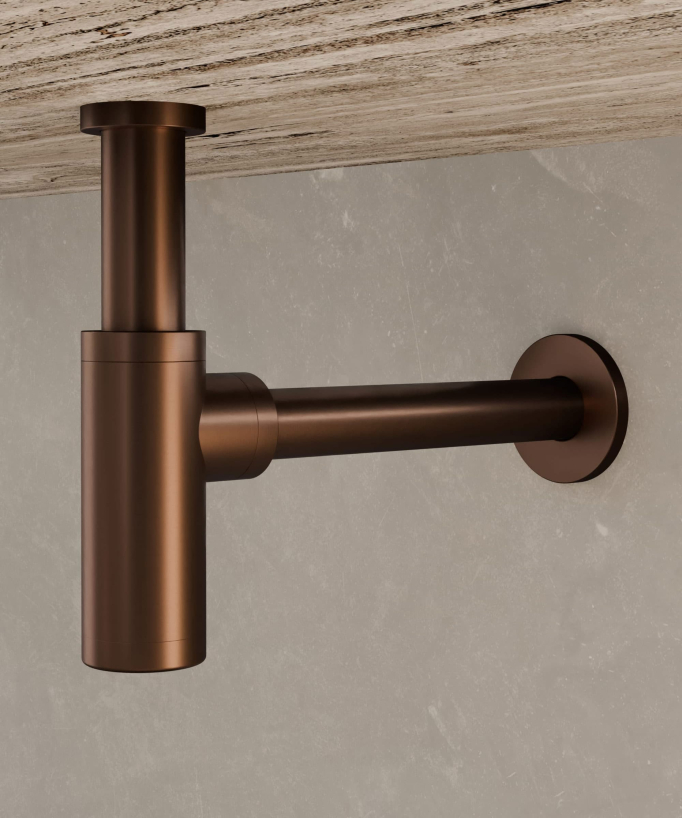 Siphon de lavabo - Or rose brossé