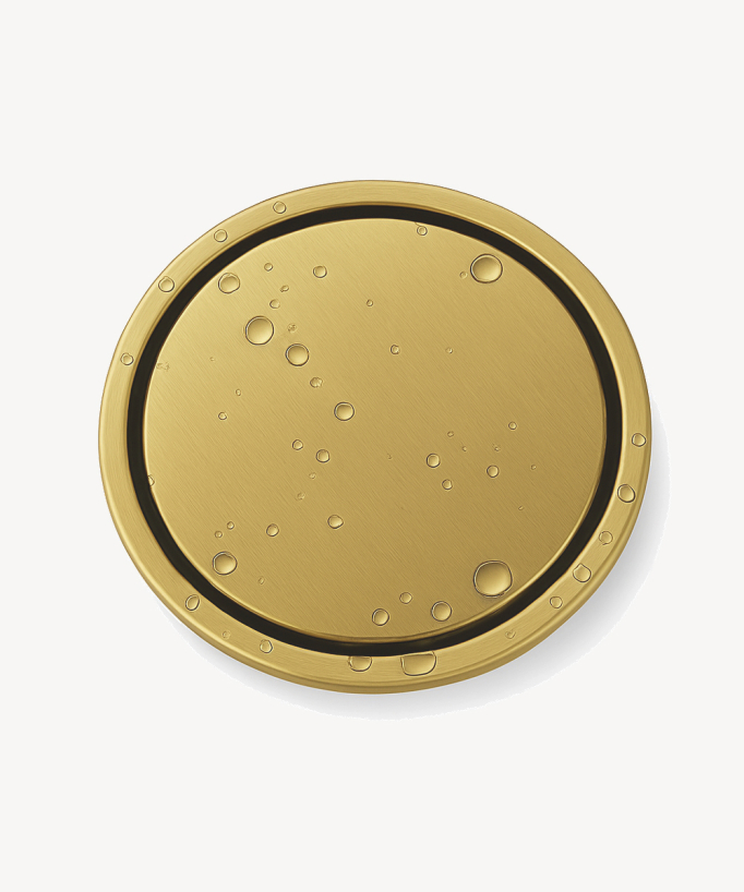Siphon de sol rond en acier inoxydable - Doré brossé