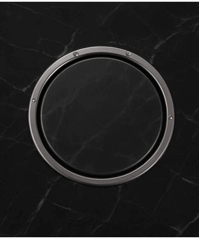 Siphon de sol rond en acier inoxydable - Gun métal