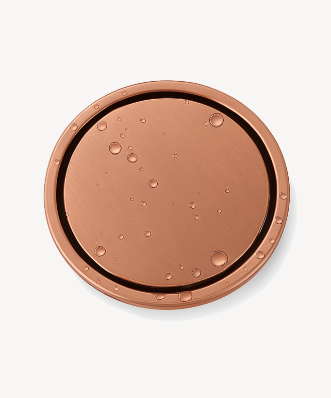 Siphon de sol rond en acier inoxydable - Or rose brossé