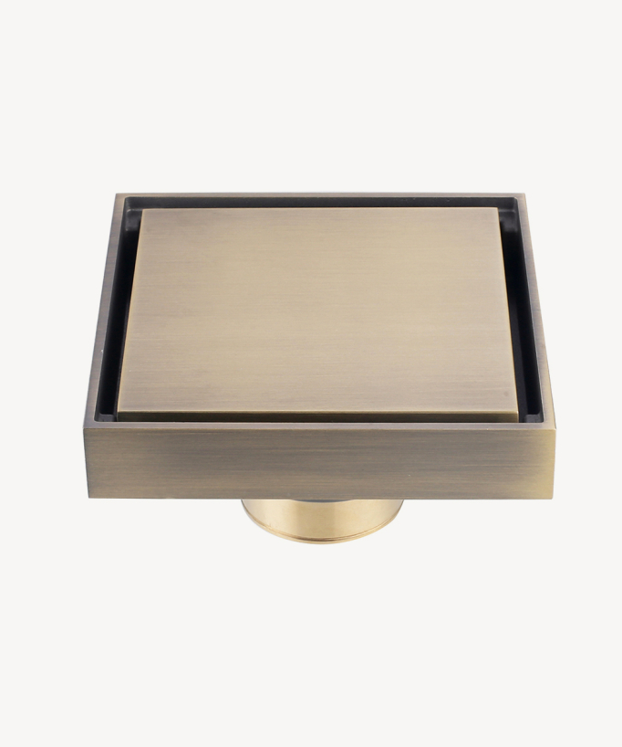 Siphon de sol carré - Bronze