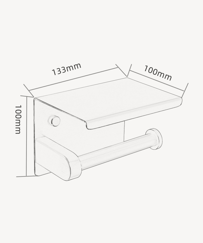Porte Papier WC avec support téléphone - Noir