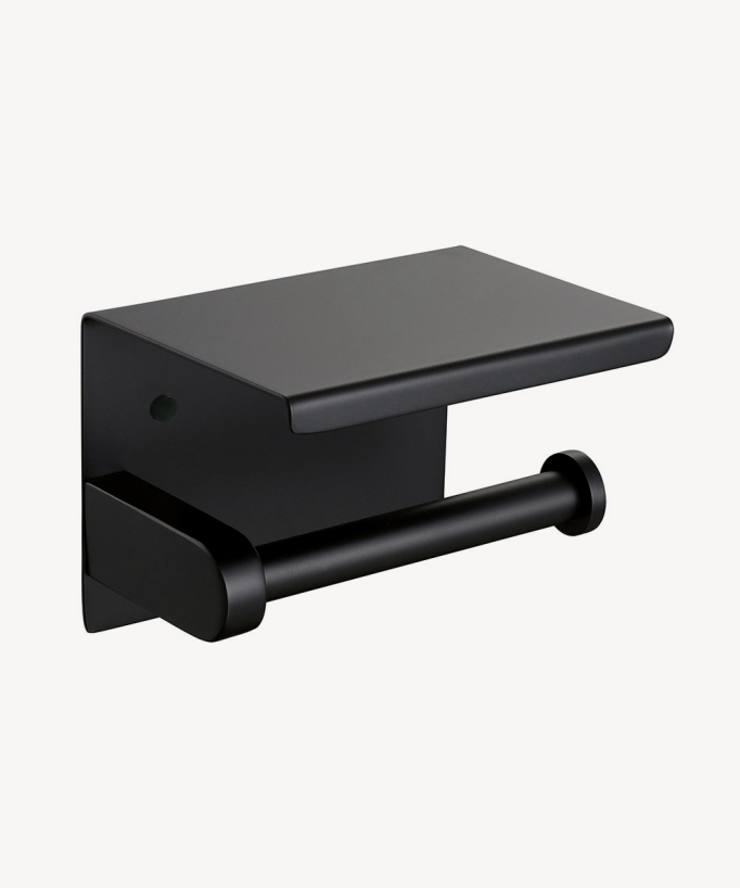 Porte Papier WC avec support téléphone - Noir