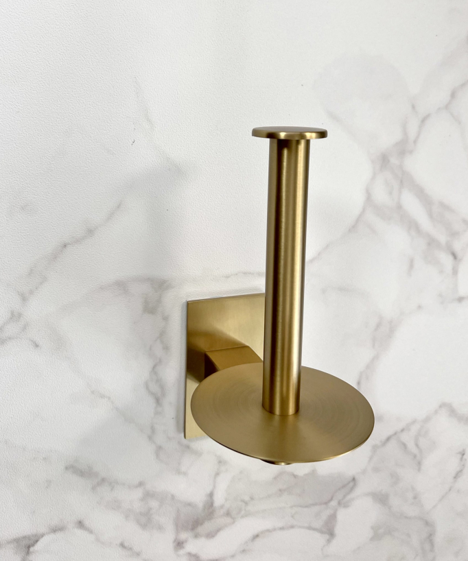 Porte-papier toilette au mur - Doré brossé
