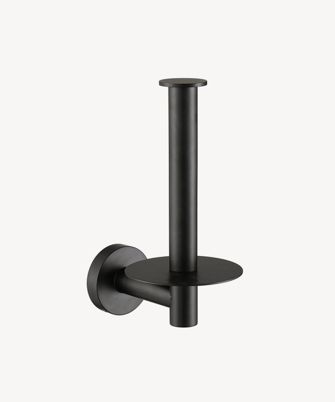 Porte-papier toilette à fixer au mur - Noir