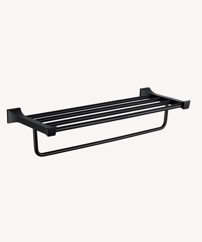 Rack porte serviettes mural Noir - Chloe