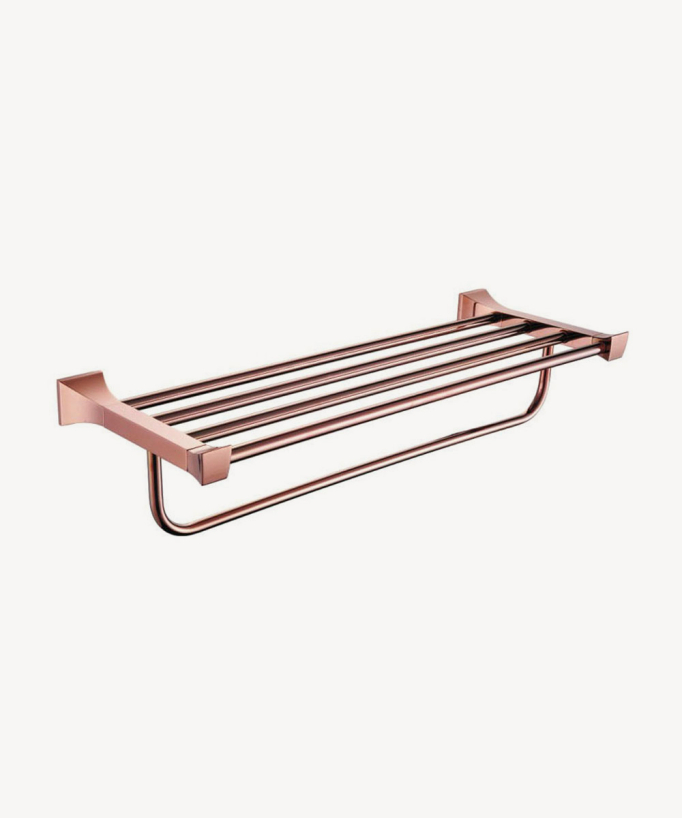 Rack porte serviettes mural Or rose - Chloe