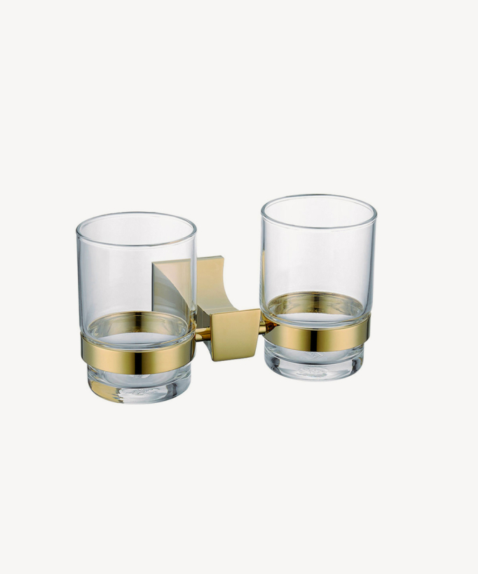 Porte double verre mural Doré - Chloe