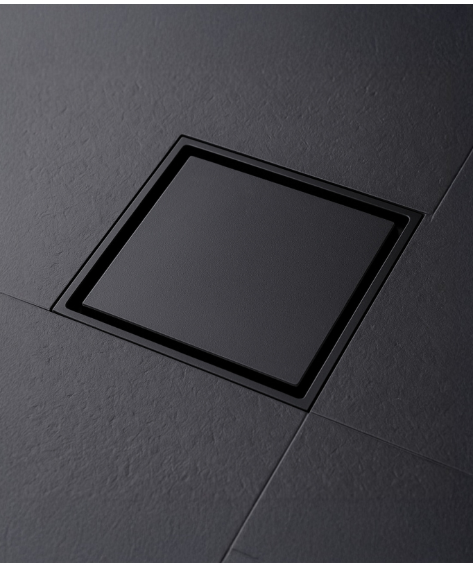 Siphon de sol carré - Noir