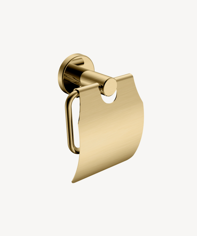 Porte-rouleau avec couvercle Doré brossé - Corbeau