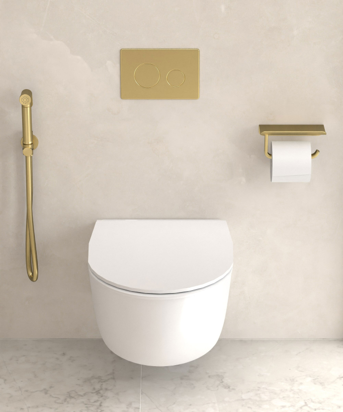 Dérouleur papier toilette mural Doré brossé - Corbeau