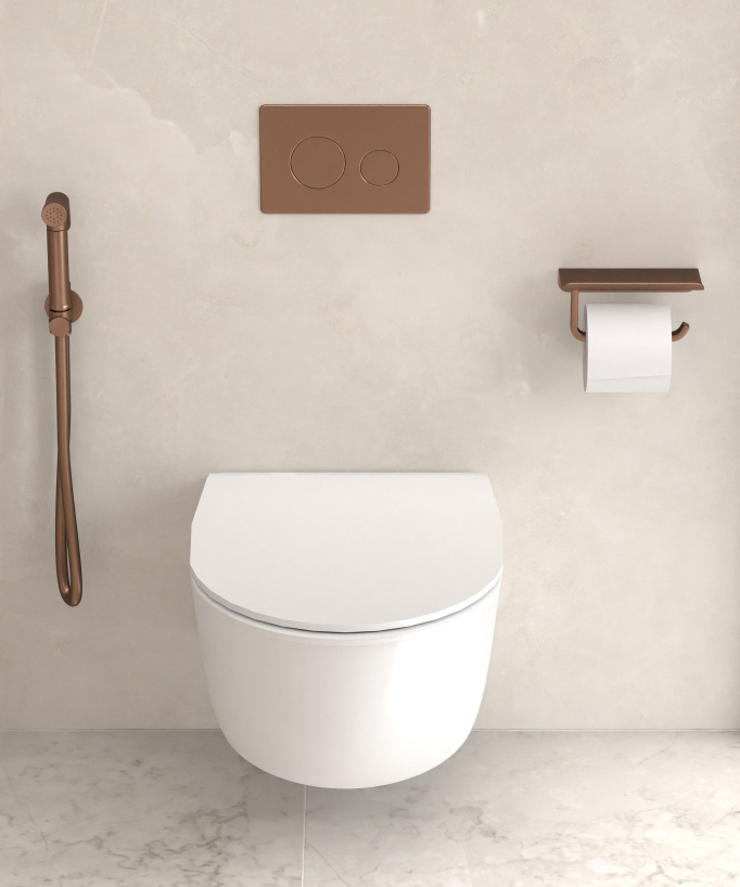 Dérouleur papier toilette mural Or rose brossé - Corbeau