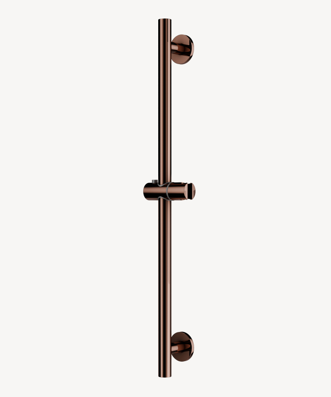 Barre de douche ronde Or rose brossé - Corbeau