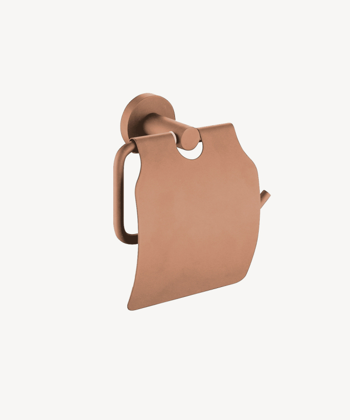Porte-rouleau avec couvercle Or rose brossé - Corbeau