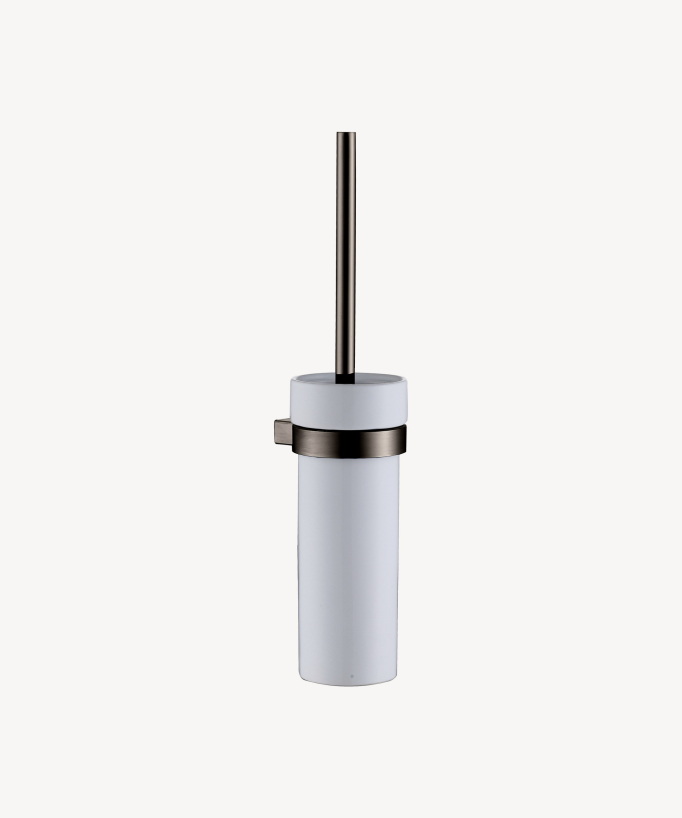 Porte-balai WC mural en inox Gun métal - Sirius