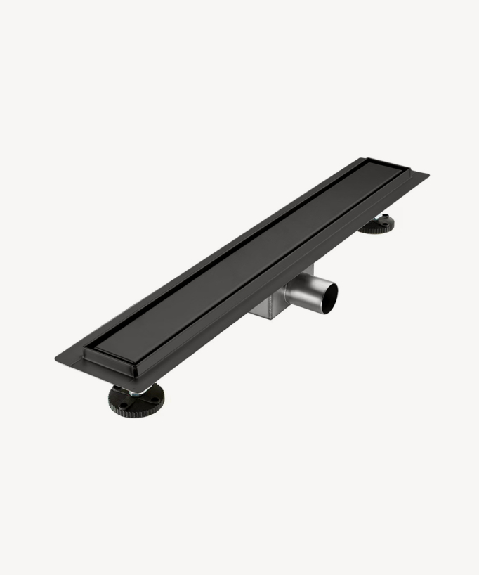 Caniveau de douche en inox Gun métal - 80 cm