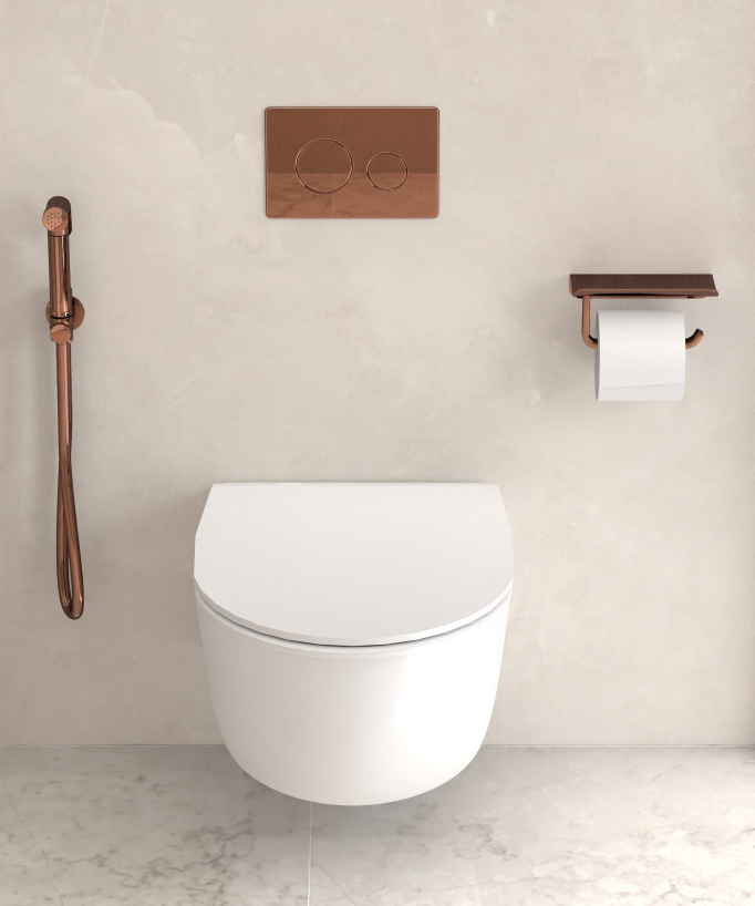 Dérouleur papier toilette mural Or rose - Corbeau
