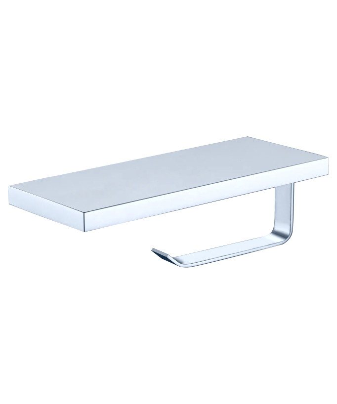 Porte papier toilette avec support téléphone Chromé - Sirius
