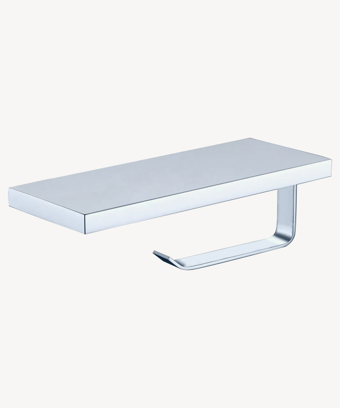 Porte papier toilette avec support téléphone Chromé - Sirius